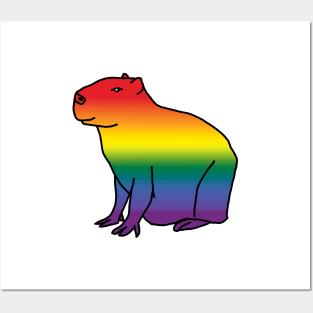 Rainbow Gradient Pride Capybara Posters and Art